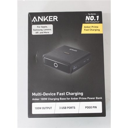 SALE OUT. Anker Prime Charging Base for Power Bank, 100W , A1902311 , Black , UNPACKED, DAMAGED PACKAGING, SCRATCHED