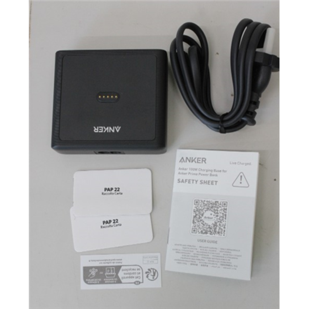 SALE OUT. Anker Prime Charging Base for Power Bank, 100W , A1902311 , Black , UNPACKED, DAMAGED PACKAGING, SCRATCHED