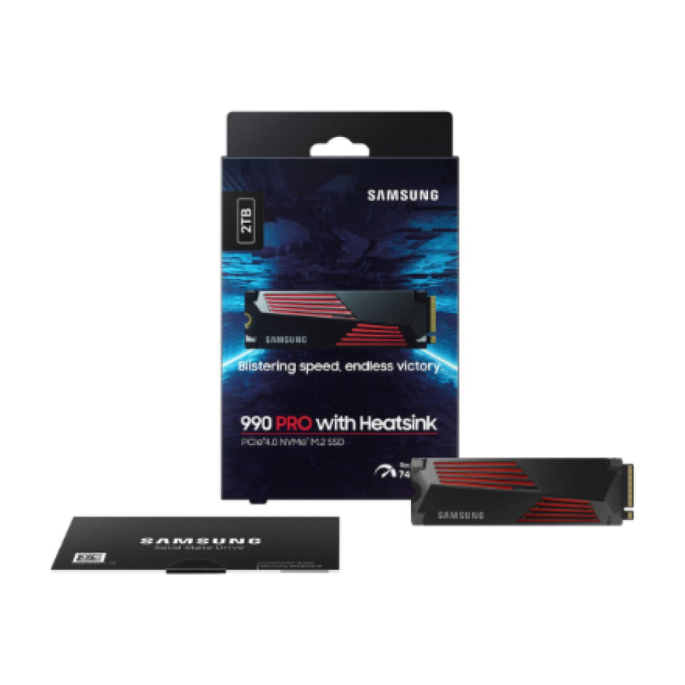 Samsung , 990 PRO with Heatsink , 2000 GB , SSD form factor M.2 2280 , Solid-state drive interface M.2 NVMe , Read speed 7450 MB/s , Write speed 6900 MB/s