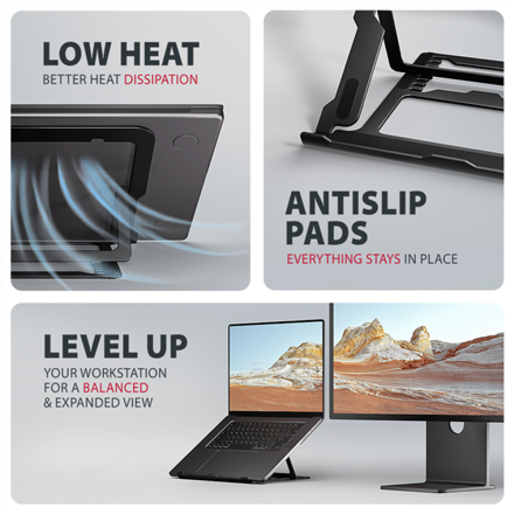 AXAGON STND-LAB stand for laptops and tablets , Adjustable Height, Angle , 10-17.3 , Maximum weight (capacity) 20 kg , Black
