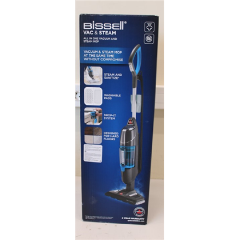 SALE OUT. Bissell Vac&Steam Steam Cleaner, , Bissell Vacuum and steam cleaner , Vac & Steam , Power 1600 W , Steam pressure Not Applicable. Works with Flash Heater Technology bar , Water tank capacity 0.4 L , Blue/Titanium , UNPACKED, USED, SCRATC
