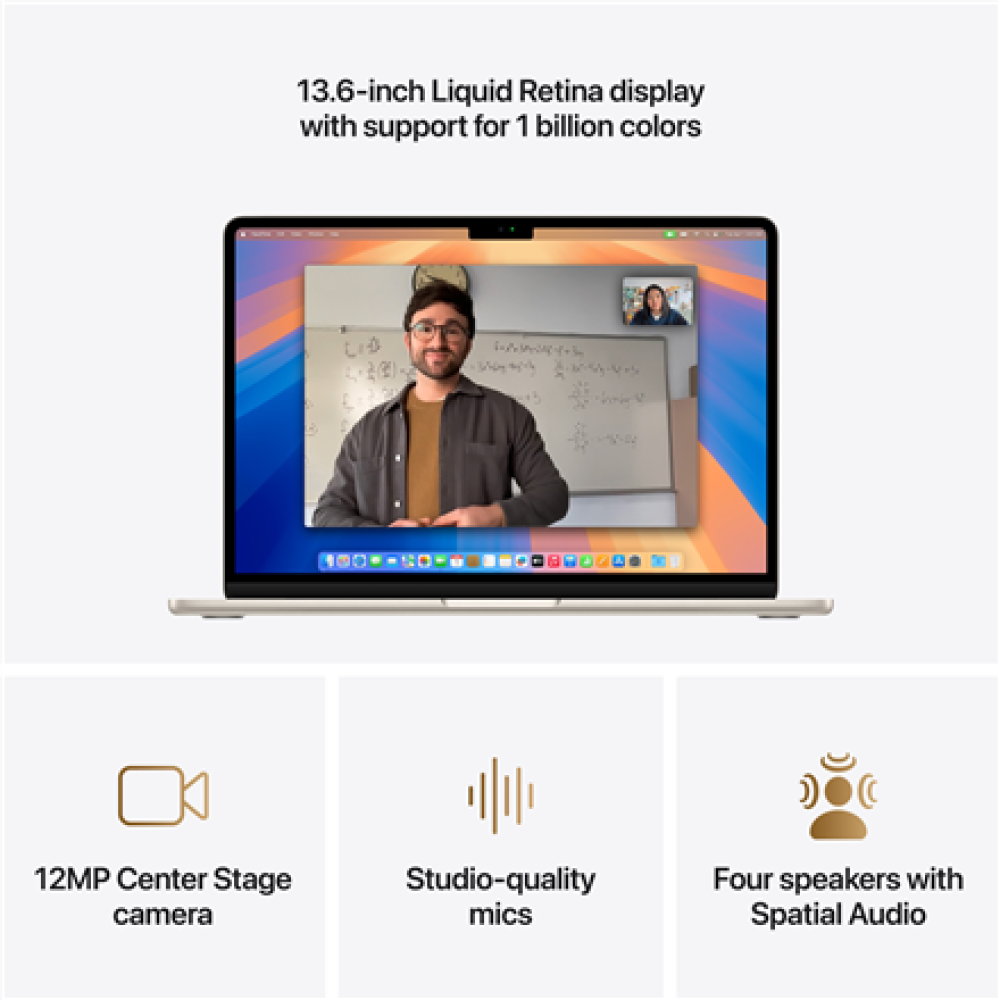 Apple MacBook , Air , Starlight , 13 , IPS , 2560 x 1664 pixels , Apple M4 , 16 GB , Solid-state drive capacity 256 GB , Apple M4 chip 10-core CPU/8-core GPU , macOS , 802.11ax , Bluetooth version 5.0 , Keyboard language Russian , Keyboard backlit