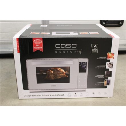 SALE OUT. Caso Bake & Style 26 Touch compact oven, Capacity 26 l, Silver , Caso , Compact oven , Bake & Style 26 Touch , Easy Clean , Compact , 1500 W , Silver , DAMAGED PACKAGING
