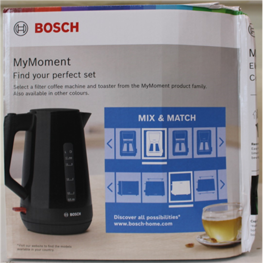 SALE OUT. , Bosch , Kettle , TWK1M123 , Electric , 2400 W , 1.7 L , Plastic , 360° rotational base , Black , DAMAGED PACKAGING