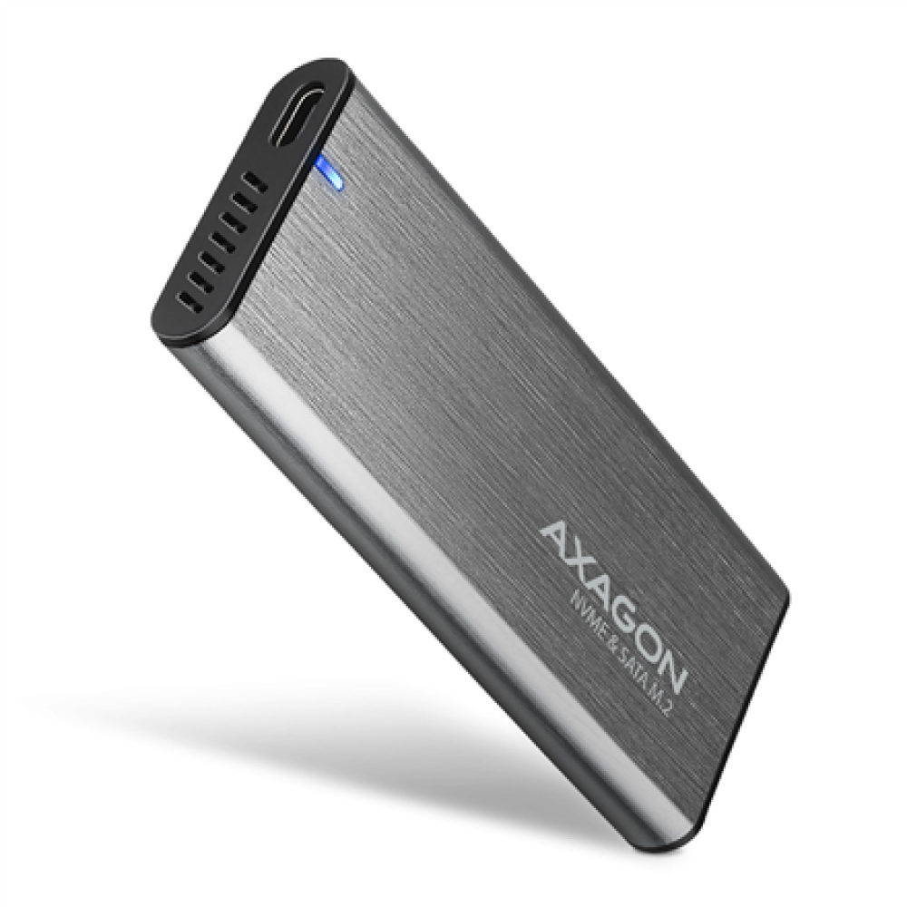 AXAGON External USB-C 3.2 Gen 2 metal box for M.2 NVMe & SATA SSD disks , EEM2-SG2