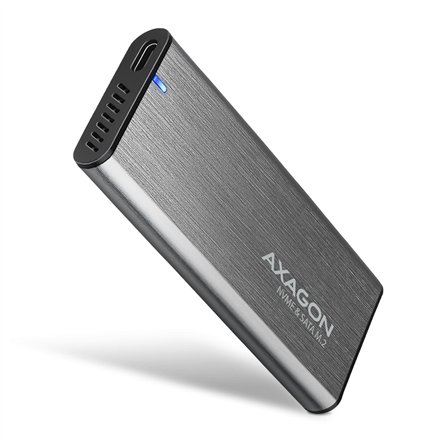 AXAGON External USB-C 3.2 Gen 2 metal box for M.2 NVMe & SATA SSD disks , EEM2-SG2