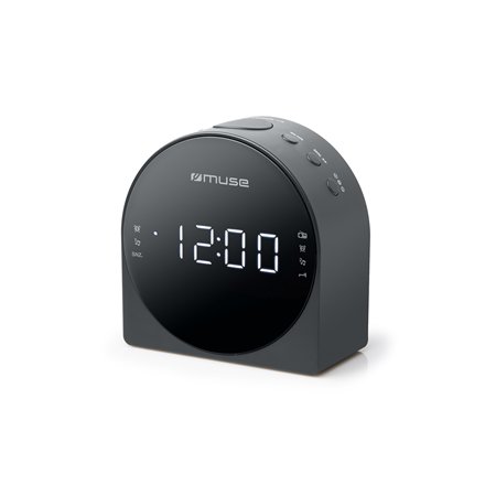 Muse , Dual Alarm Clock radio PLL , M-185CR , AUX in , Black