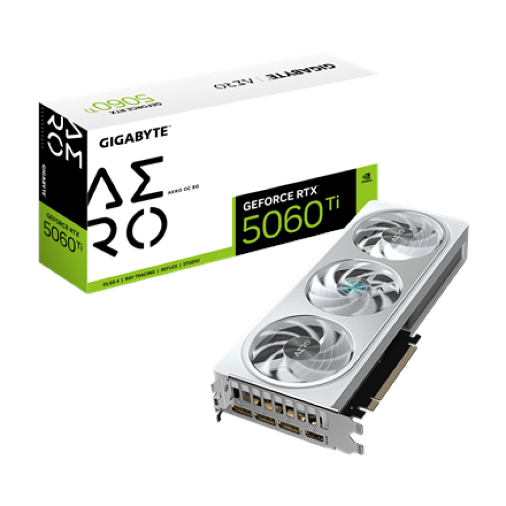 Gigabyte GeForce RTX 5060 Ti AERO OC 8G , NVIDIA , 8 GB , GeForce RTX™5060 Ti , GDDR7 , HDMI ports quantity 1 , PCI-E 5.0