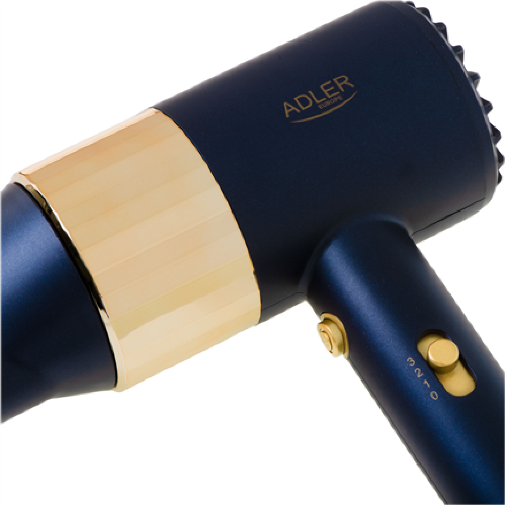 Adler Hair dryer , AD 2280 , 1800 W , Number of temperature settings 3 , Blue/Gold