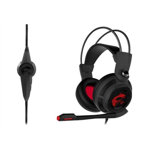 MSI DS502 Gaming Headset, Wired, Black/Red , MSI , DS502 , Wired , Gaming Headset , N/A