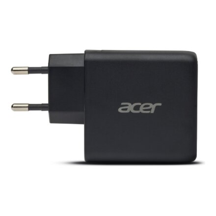 Acer 67W PD GaN Charger, 2 x USB C and 1 x USB A, EU Plug, 100W USB C cable, Retail Pack