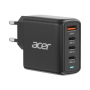Acer 67W PD GaN Charger, 2 x USB C and 1 x USB A, EU Plug, 100W USB C cable, Retail Pack