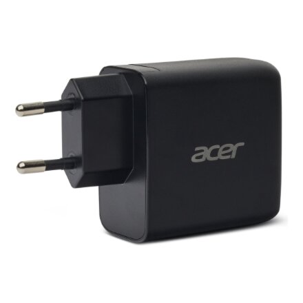 Acer 67W PD GaN Charger, 2 x USB C and 1 x USB A, EU Plug, 100W USB C cable, Retail Pack