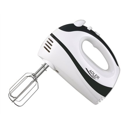 Adler , Mixer , AD 4205 b , Hand Mixer , 300 W , Number of speeds 5 , Turbo mode , White/Black
