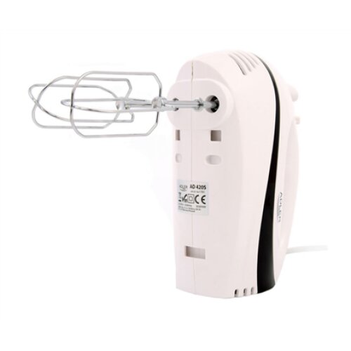 Adler , Mixer , AD 4205 b , Hand Mixer , 300 W , Number of speeds 5 , Turbo mode , White/Black