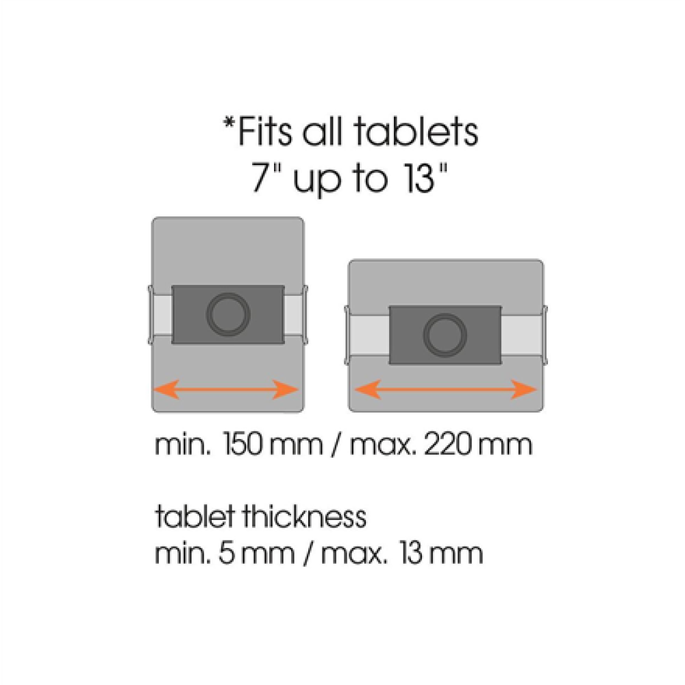 Vogels TMS 1050 Tablet Dashboard Pack , 7-13 , Maximum weight (capacity) 1 kg , Black