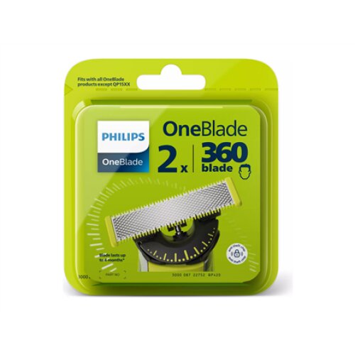 Philips , OneBlade Replacement blade, 2 pcs , QP420/50 , Black/Green