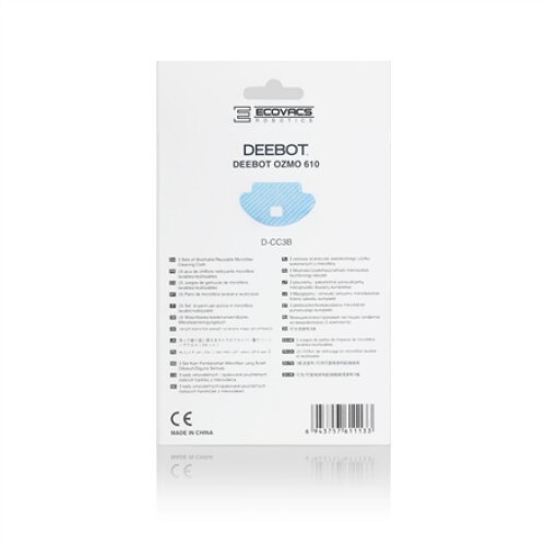 Ecovacs , Mopping cloth for OZMO 610/601 , D-CC3B , Blue
