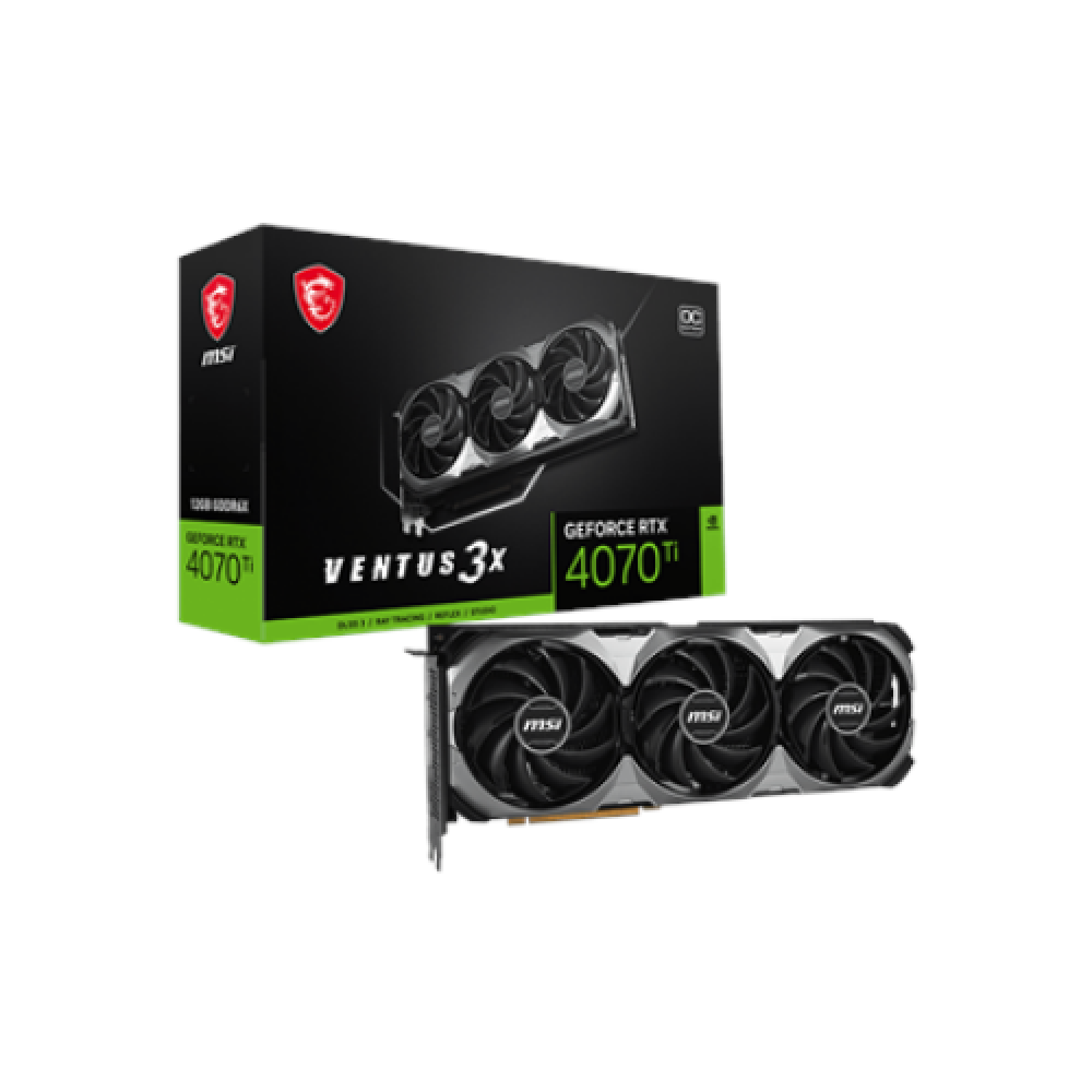 MSI GeForce RTX 4070 Ti VENTUS 3X E1 12G OC NVIDIA 12 GB GeForce RTX 4070 Ti GDDR6X PCI Express Gen 4 HDMI ports quantity 1