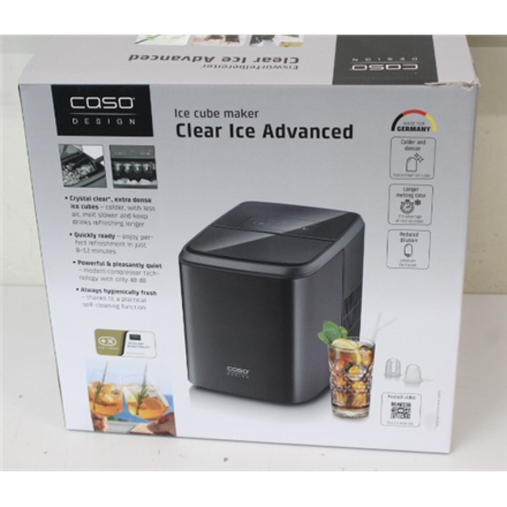 SALE OUT. Caso Ice Cube Maker , Clear Ice Advanced , Power 130 W , Capacity 1.5 L , Matt Black , UNPACKED, SMALL SCRATCHED ON TOP, MISSING INNER PACKAGING