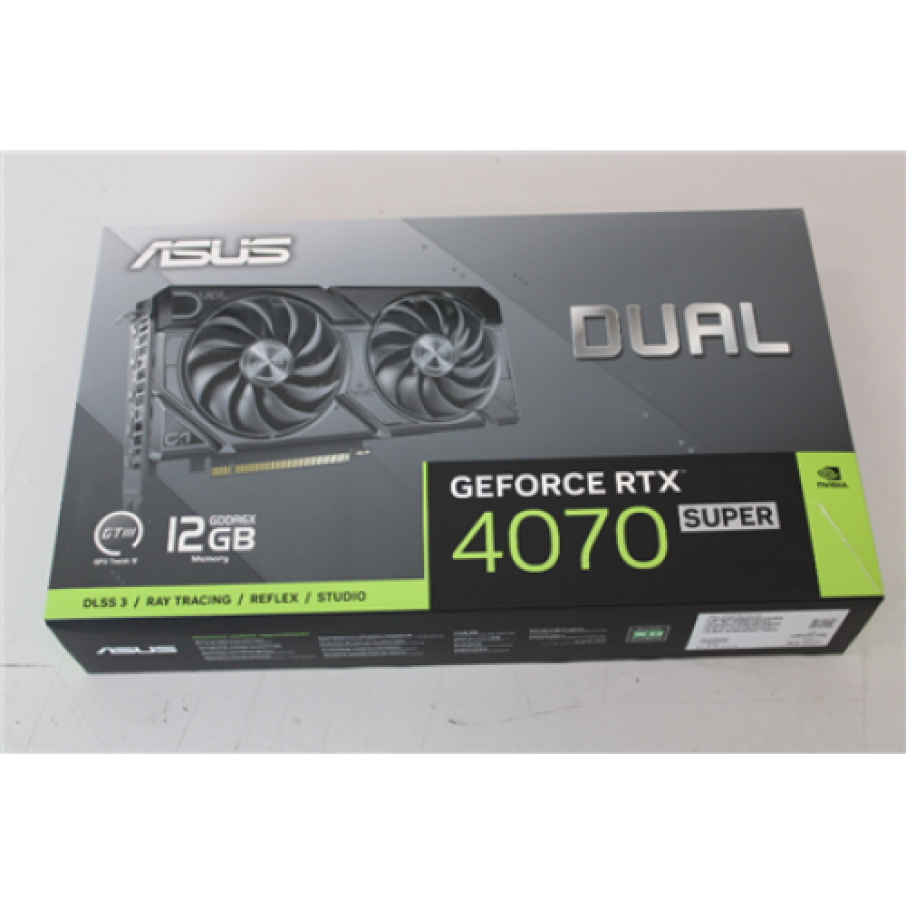 SALE OUT. ASUS DUAL-RTX4070S-12G-EVO, DAMAGED PACKAGING, UNPACKED , ASUS Dual GeForce RTX 4070 SUPER EVO 12GB GDDR6X Gaming , NVIDIA , 12 GB , GeForce RTX 4070 SUPER , GDDR6X , DAMAGED PACKAGING, UNPACKED , HDMI ports quantity 1 , PCI Express 4.0