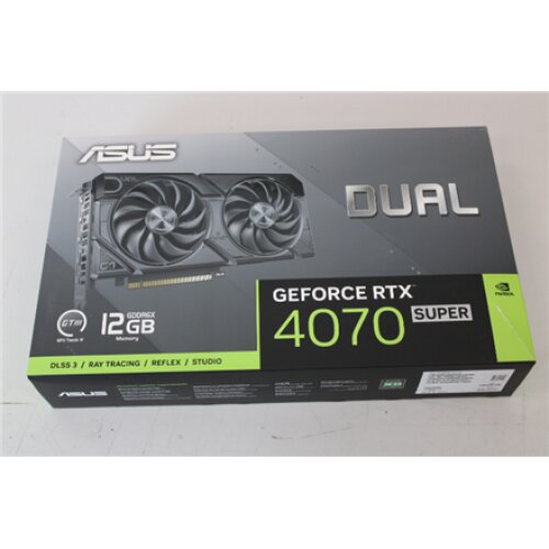 SALE OUT. ASUS DUAL-RTX4070S-12G-EVO, DAMAGED PACKAGING, UNPACKED , ASUS Dual GeForce RTX 4070 SUPER EVO 12GB GDDR6X Gaming , NVIDIA , 12 GB , GeForce RTX 4070 SUPER , GDDR6X , DAMAGED PACKAGING, UNPACKED , HDMI ports quantity 1 , PCI Express 4.0
