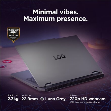 Lenovo LOQ Essential 15IRX11 , Luna Grey , 15.6 , IPS , FHD , 1920 x 1080 pixels , Anti-glare , Intel Core i5 , i5-13450HX , 16 GB , SO-DIMM DDR5 , Solid-state drive capacity 512 GB , NVIDIA GeForce RTX 5050 , GDDR7 , 8 GB , Windows 11 Home , 802.11ax , B