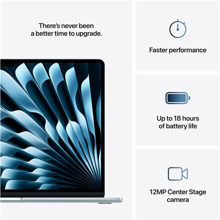 Apple MacBook , Air , Sky Blue , 15 , IPS , 2880 x 1864 pixels , Apple M4 , 16 GB , Solid-state drive capacity 256 GB , Apple M4 chip 10-core CPU/10-core GPU , macOS , 802.11ax , Bluetooth version 5.0 , Keyboard language Swedish , Keyboard backlit , Warra