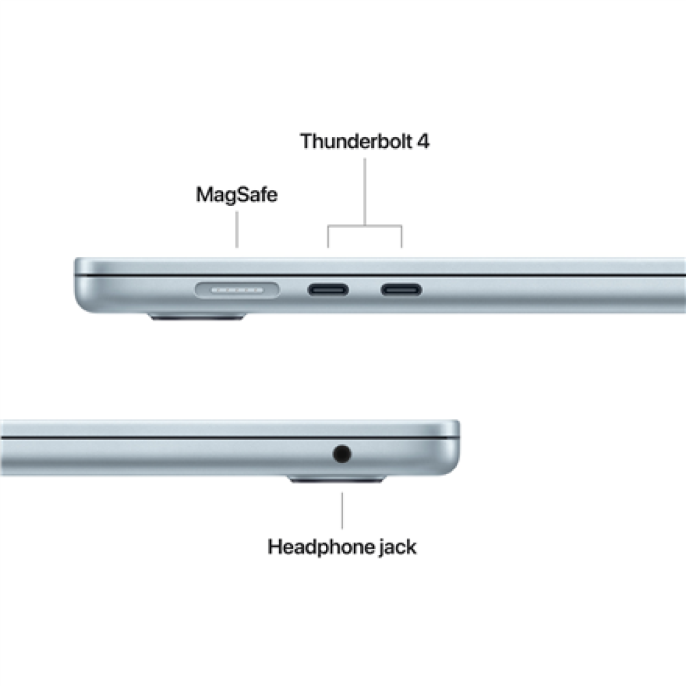 Apple MacBook , Air , Sky Blue , 15 , IPS , 2880 x 1864 pixels , Apple M4 , 16 GB , Solid-state drive capacity 256 GB , Apple M4 chip 10-core CPU/10-core GPU , macOS , 802.11ax , Bluetooth version 5.0 , Keyboard language Swedish , Keyboard backlit , Warra