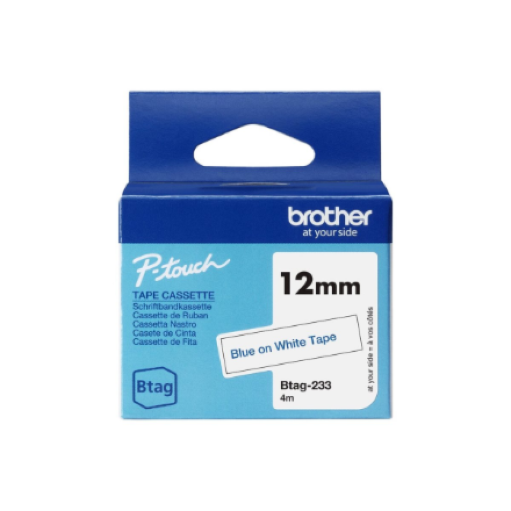 Brother BTAG-233 , Blue on White , Btag