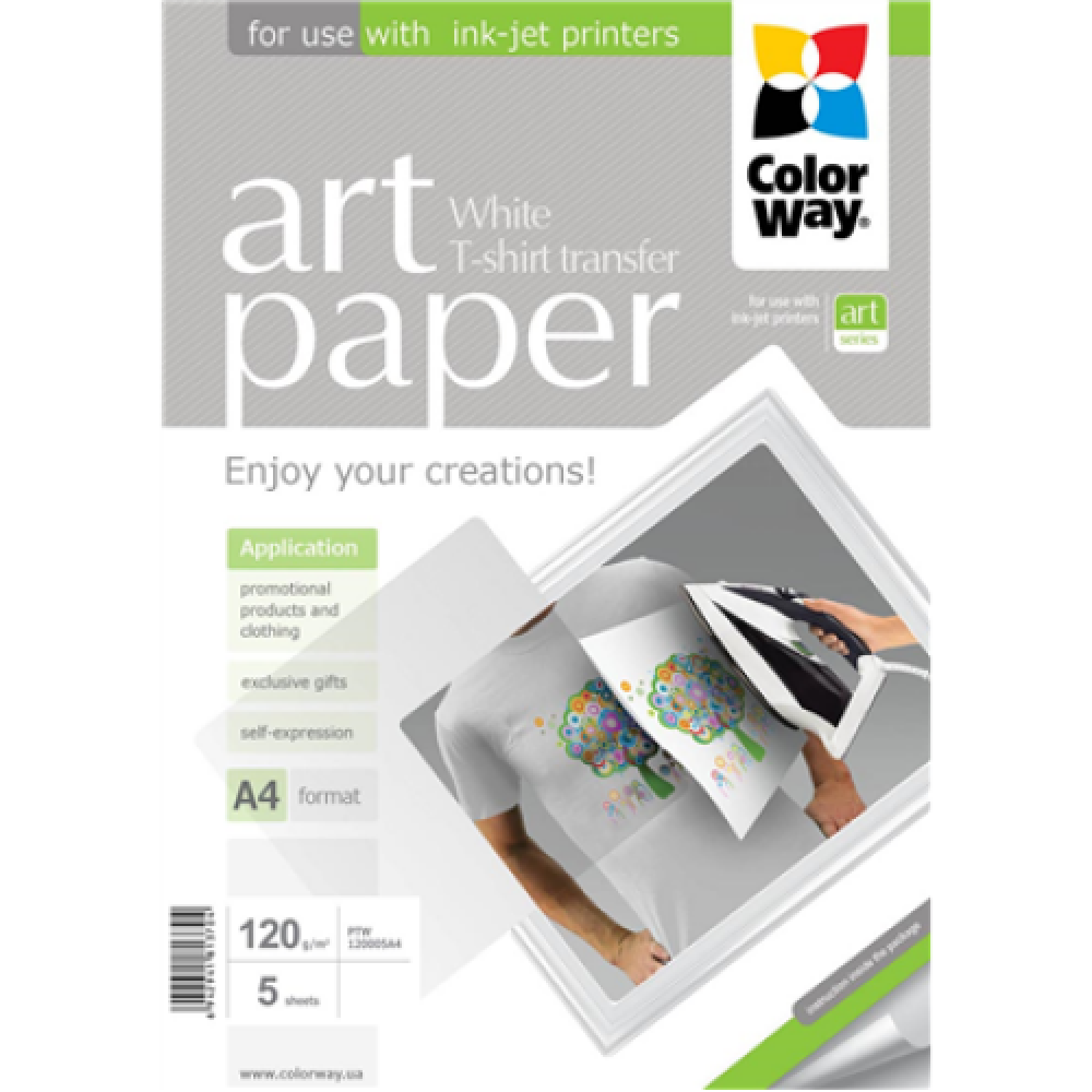 ART , 120 g/m² , A4 , Photo Paper T-shirt transfer (white)