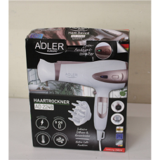SALE OUT. Adler AD 2248 Hair Dryer, 2400 W, 2 speed settings, 3 temp settings, White , Adler Hair Dryer , AD 2248 , 2400 W , Number of temperature settings 3 , Ionic function , Diffuser nozzle , White , DAMAGED PACKAGING