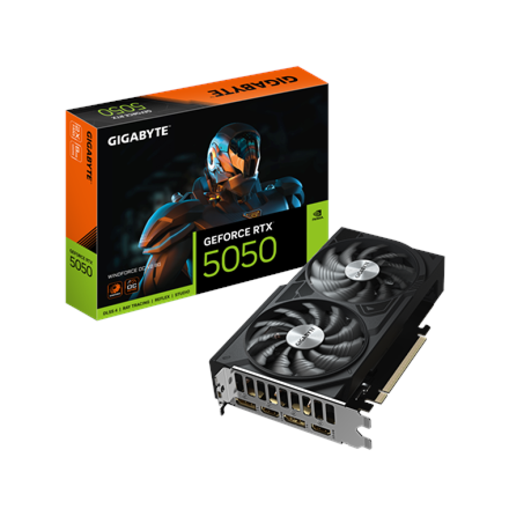 Gigabyte GeForce RTX 5050 WINDFORCE OC V2 8G , NVIDIA , 8 GB , GeForce RTX 5050 , GDDR6 , HDMI ports quantity 2 , PCI-E 5.0