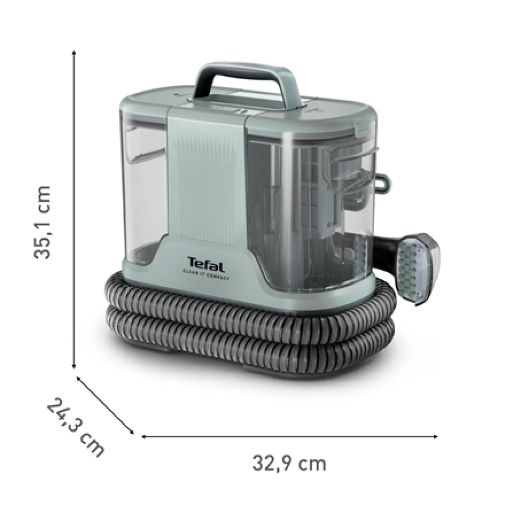 TEFAL Carpet and Upholstery Cleaner , IZ3020F0 Clean it Compact , Corded operating , Washing function , 400 W , Operating radius 5.65 m , 220-240 V , Eucalyptus