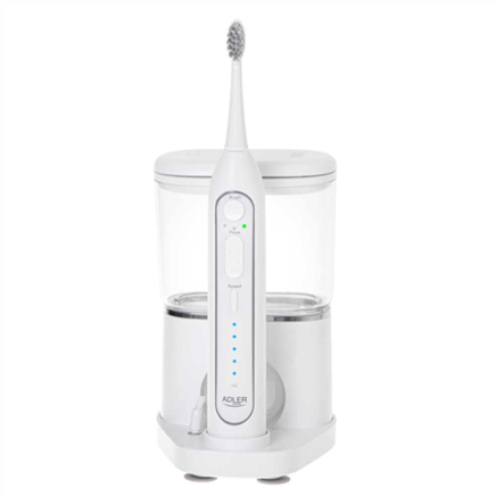Adler , 2-in-1 Water Flossing Sonic Brush , AD 2180w , Rechargeable , For adults , Number of brush heads included 2 , Number of teeth brushing modes 1 , White