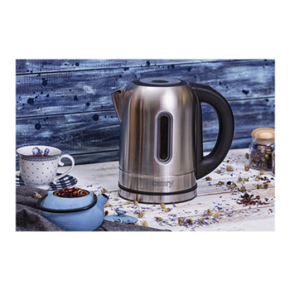Camry , Kettle , CR 1253 , With electronic control , 2200 W , 1.7 L , Stainless steel , 360° rotational base , Stainless steel