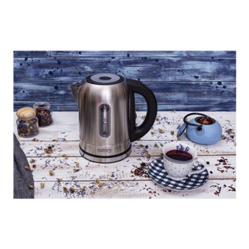 Camry , Kettle , CR 1253 , With electronic control , 2200 W , 1.7 L , Stainless steel , 360° rotational base , Stainless steel