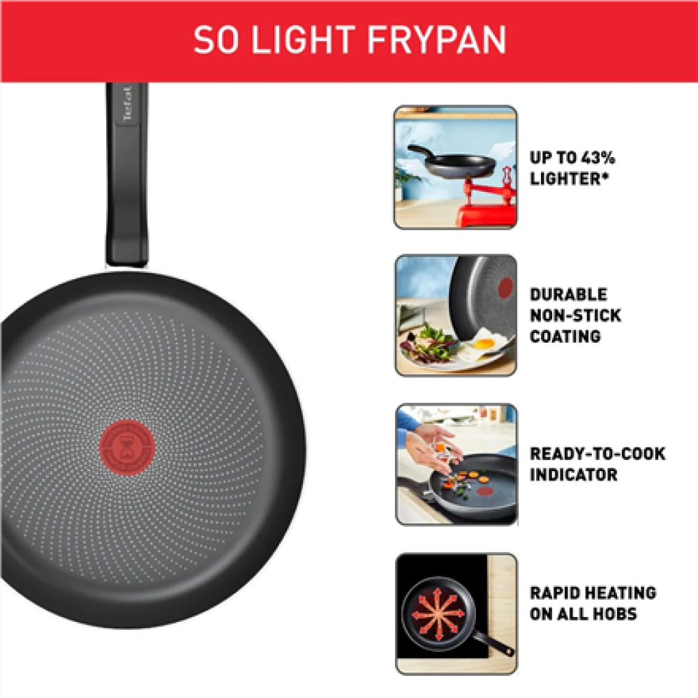 H0560442 TEFAL Pan , H0560442 , Frying , Diameter 24 cm , Suitable for induction hob , Fixed handle , Black