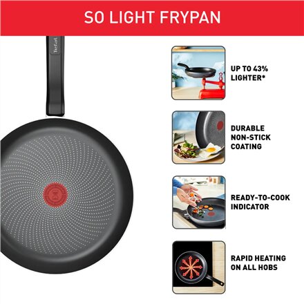 TEFAL Pan , H0560442 , Frying , Diameter 24 cm , Suitable for induction hob , Fixed handle , Black