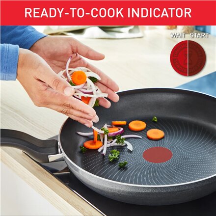 TEFAL Pan , H0560442 , Frying , Diameter 24 cm , Suitable for induction hob , Fixed handle , Black