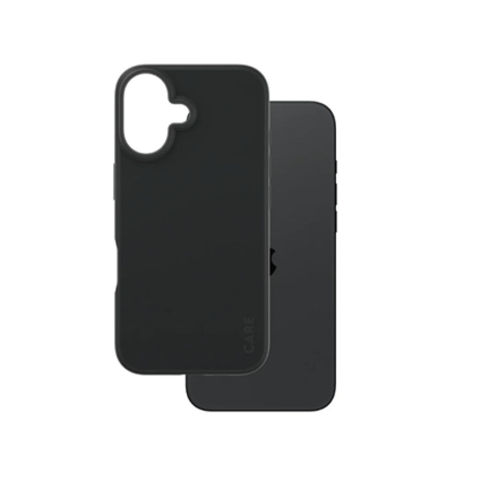 CARE Fashionable Case , Back cover , Apple , iPhone 16 , Recycled plastic , Black