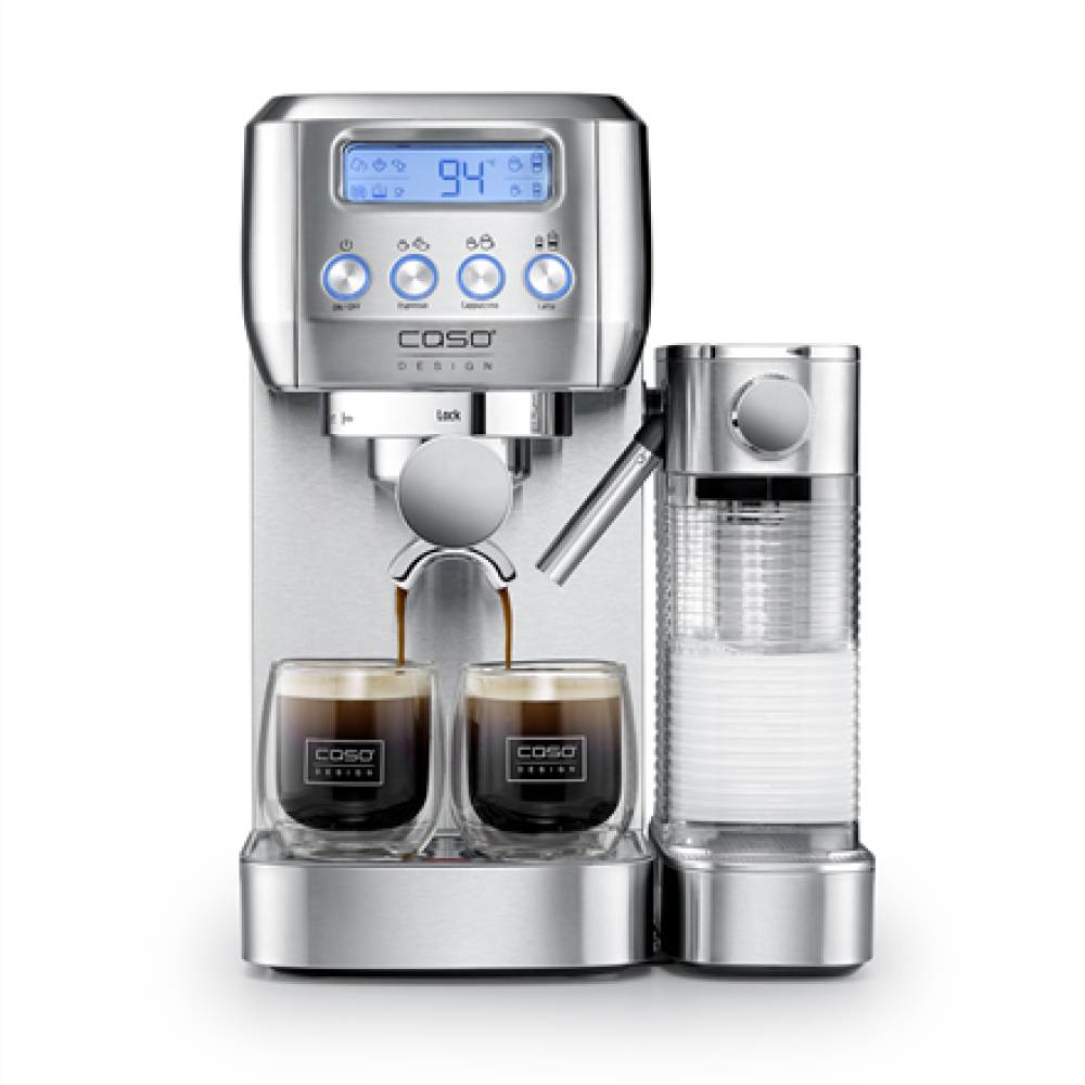 Caso , Espresso machine , Espresso Gourmet Latte , Pump pressure 20 bar , Built-in milk frother , Automatic , 1350 W , Silver
