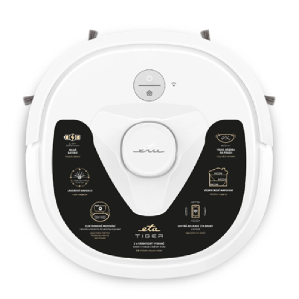 ETA , Robot Vacuum Cleaner , Tiger ETA424290000 , Wet&Dry , Operating time (max) 160 min , Li-ion , 3350 mAh , White