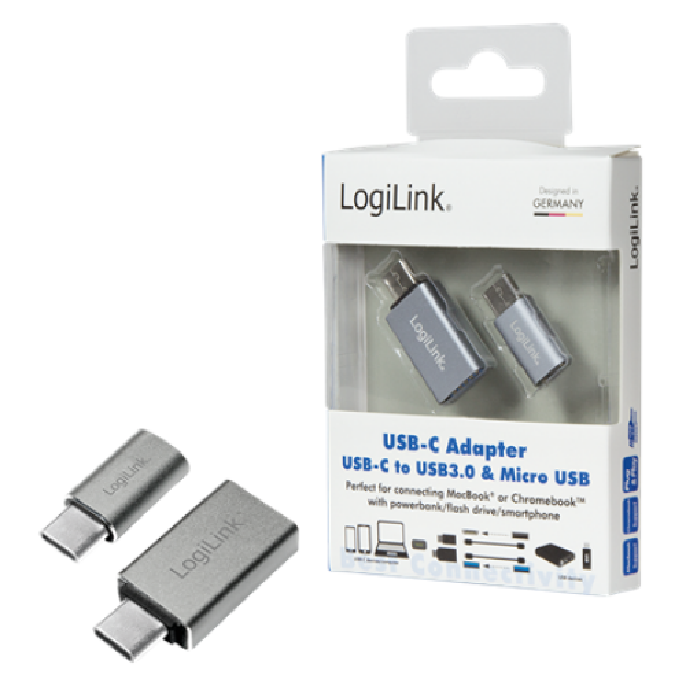 Logilink , USB-C to USB3.0 and Micro USB Adapter , USB 3.1 type-C , USB 3.0, Micro USB 2.0