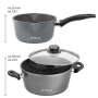 Stoneline Cooking Pot Set of 4 14461 2+2.5 L 18/20 cm Aluminium Anthracite Dishwasher proof Lid included