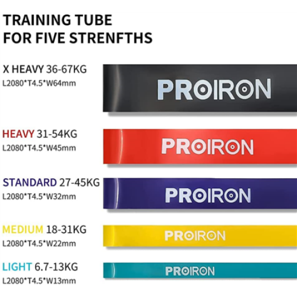 PROIRON Assisted Pull up Band Exercise Band, 208 x 6.4 x 0.45 cm, Resistance Level: Strongest (36-67 kg), Black, 100% Natural Latex