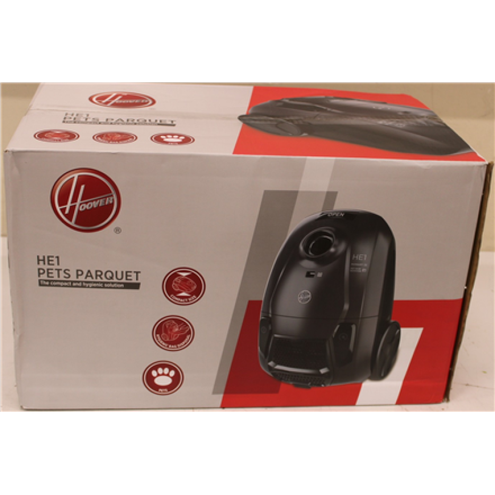 SALE OUT. Hoover HE120PET 011 Vacuum cleaner, Bagged, Power 700 W, Bag 2.5 L, Working radius 8.2 m, Black/Grey , Hoover Vacuum Cleaner , HE120PET 011 , Bagged , Power 700 W , Dust capacity 2.5 L , Iron Grey , DAMAGED PACKAGING , 23 month(s)