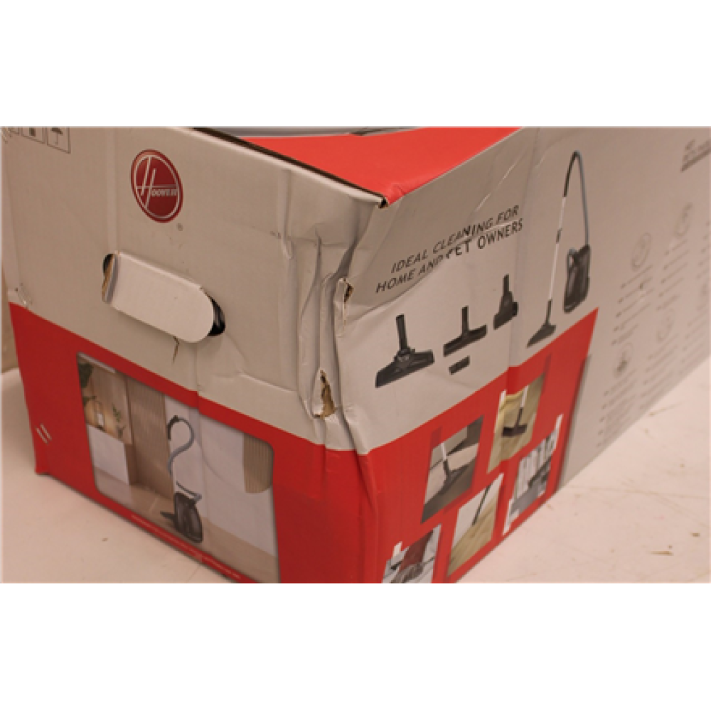 SALE OUT. Hoover HE120PET 011 Vacuum cleaner, Bagged, Power 700 W, Bag 2.5 L, Working radius 8.2 m, Black/Grey , Hoover Vacuum Cleaner , HE120PET 011 , Bagged , Power 700 W , Dust capacity 2.5 L , Iron Grey , DAMAGED PACKAGING , 23 month(s)