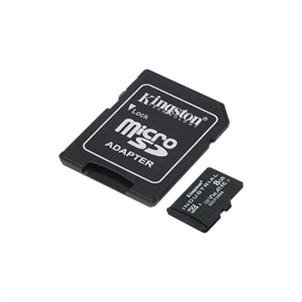 Kingston , UHS-I , 8 GB , microSDHC/SDXC Industrial Card , Flash memory class Class 10, UHS-I, U3, V30, A1 , SD Adapter