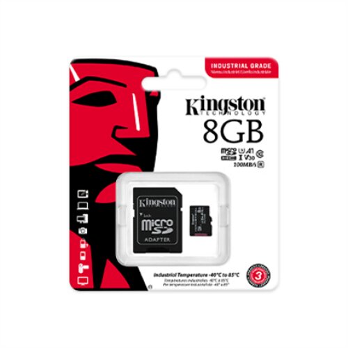 Kingston , UHS-I , 8 GB , microSDHC/SDXC Industrial Card , Flash memory class Class 10, UHS-I, U3, V30, A1 , SD Adapter